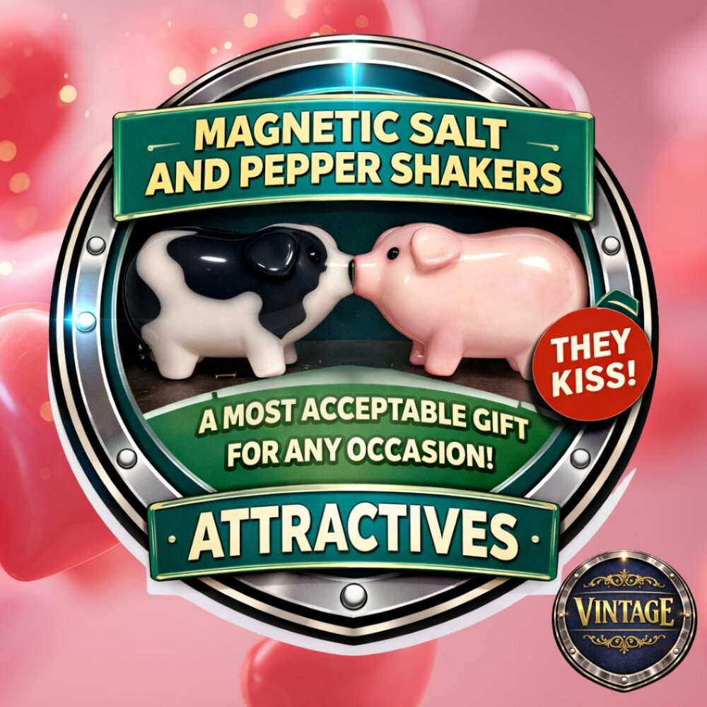 Vintage NOS Pacific Giftware Kissing Passion Piggies Magnetic Salt Pepper Shaker